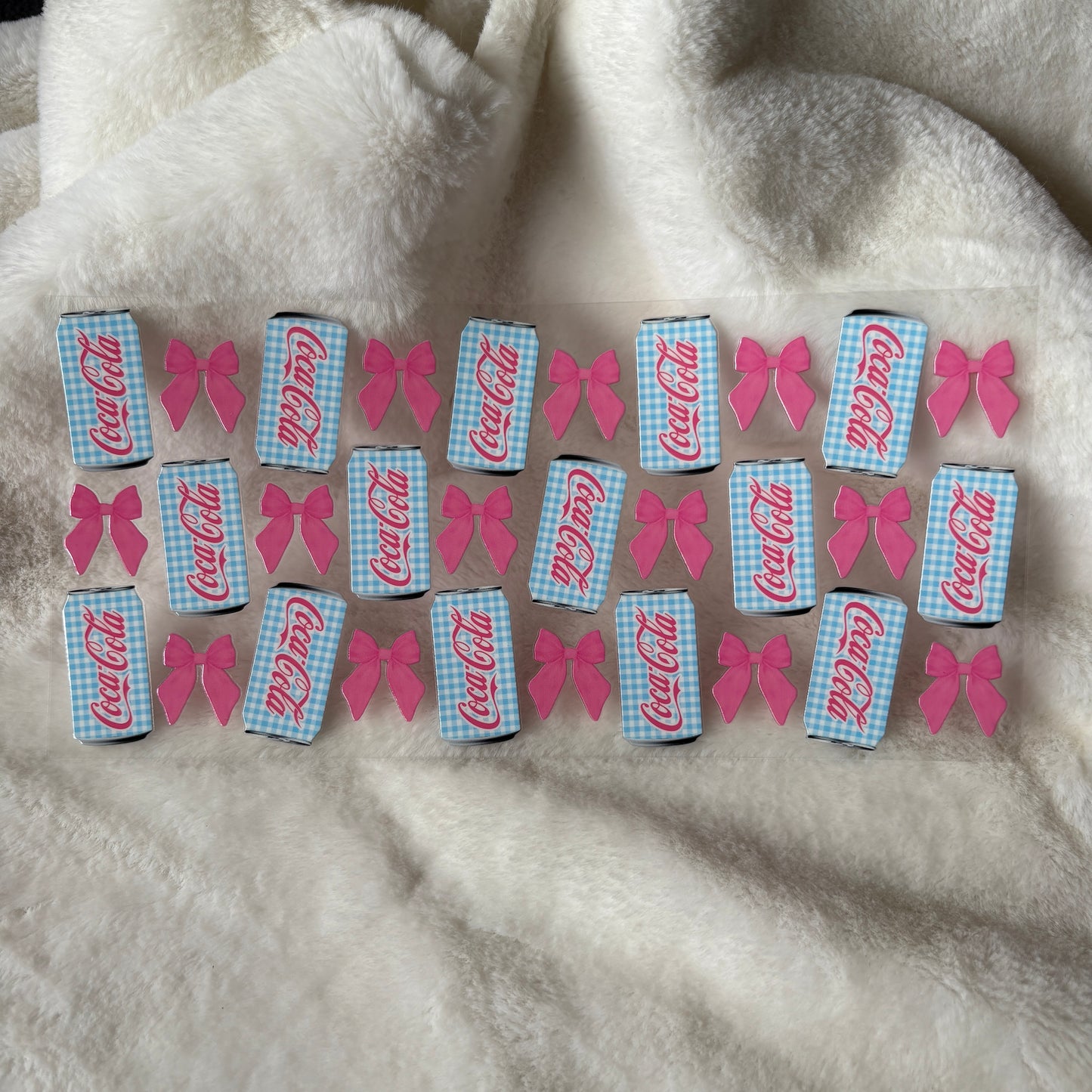 U16oz UV DTF Wrap (Double Sided) | "Cutesy Cola Bows" D11 | READY TO SHIP