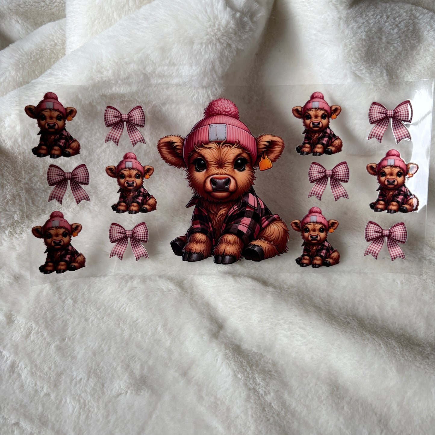 U16oz UV DTF Wrap (Double Sided) | "Cow Pink" C178 | READY TO SHIP