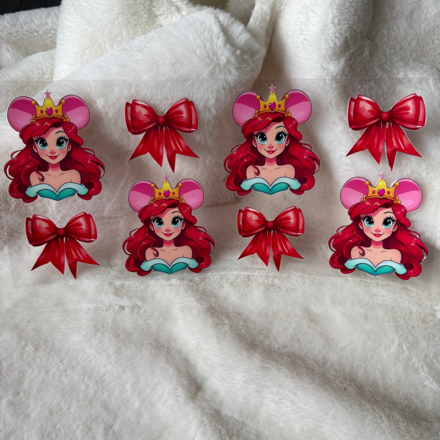 16oz UV DTF Wrap (Double Sided) | "Red Princess Bows" C13A| READY TO SHIP