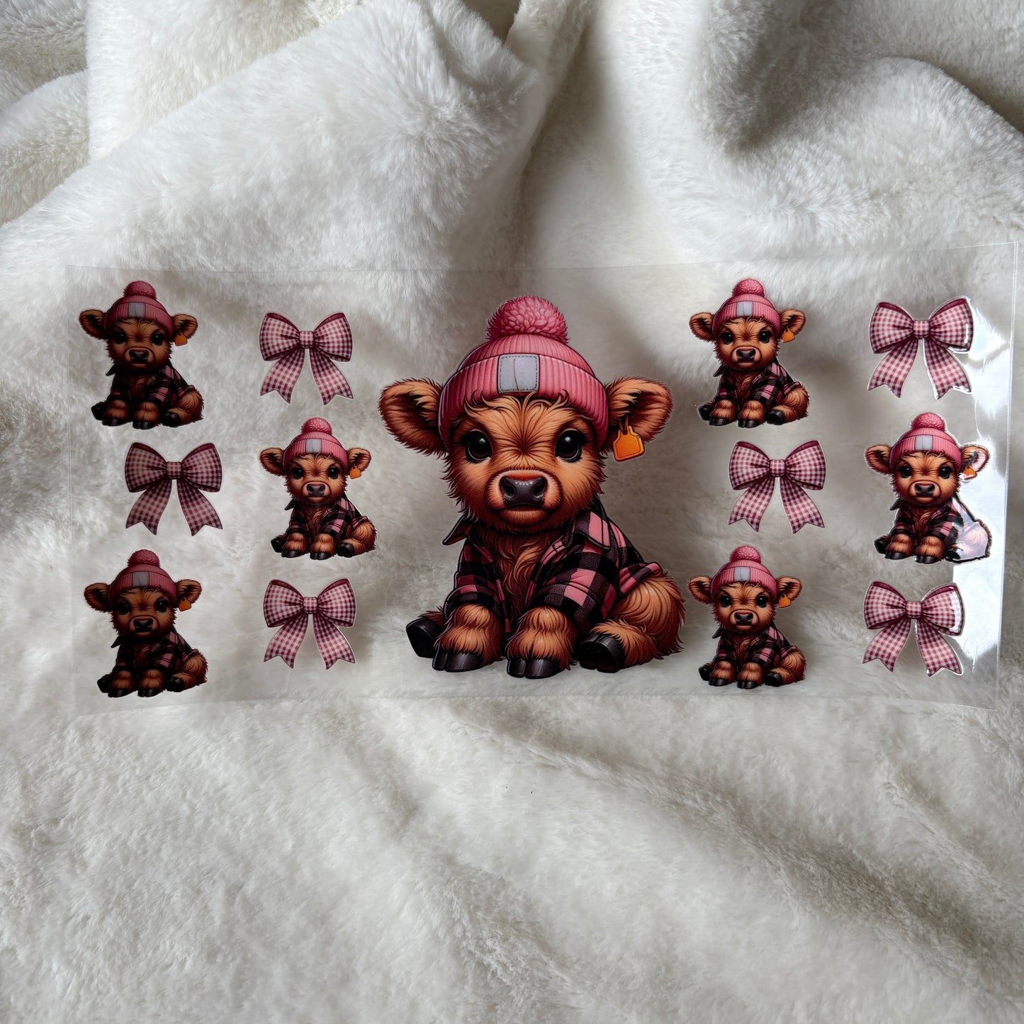 U16oz UV DTF Wrap | "Pink Cow" C332 | READY TO SHIP