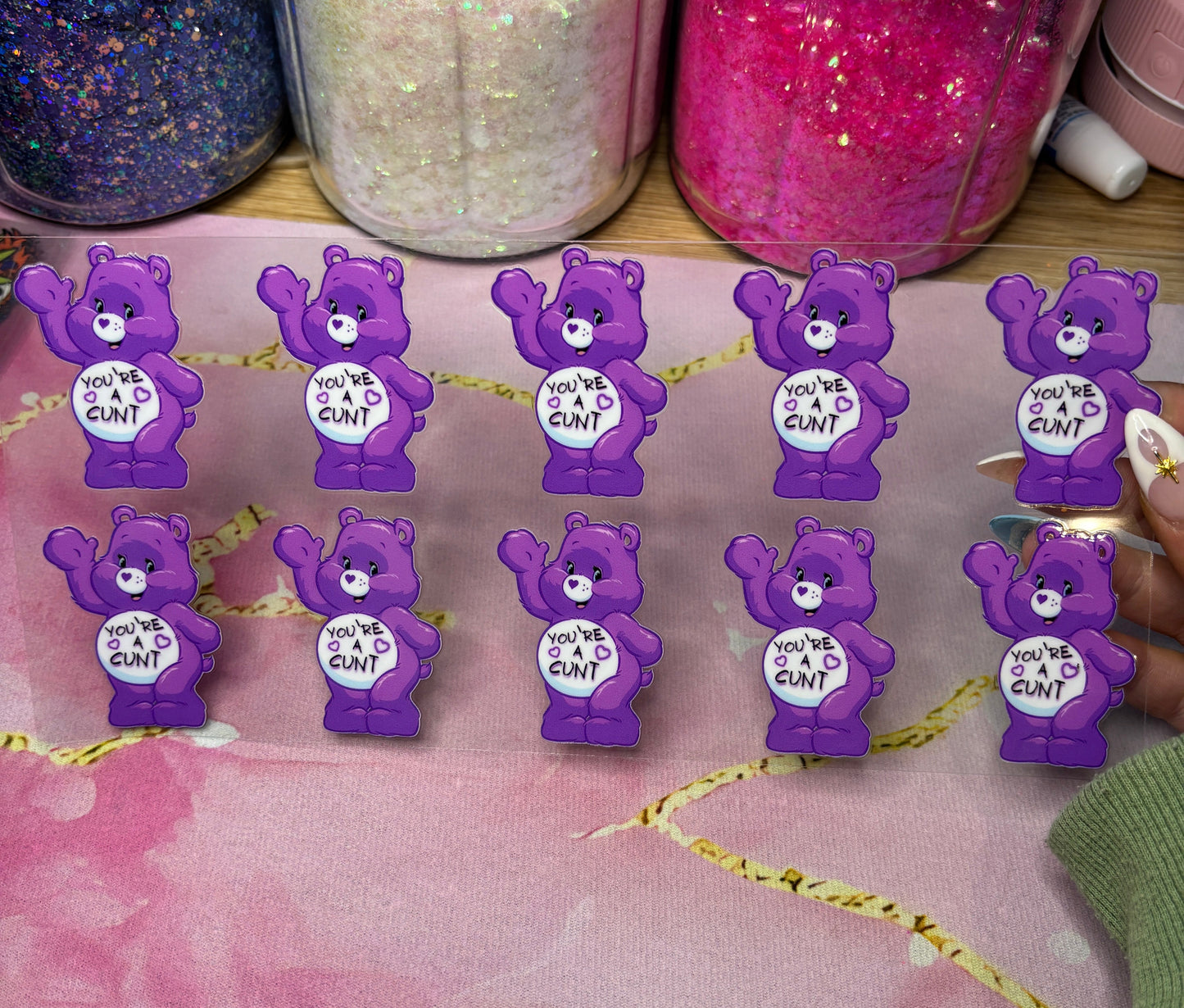 "Purple Swear Bear" UV DTF Wrap (C6)