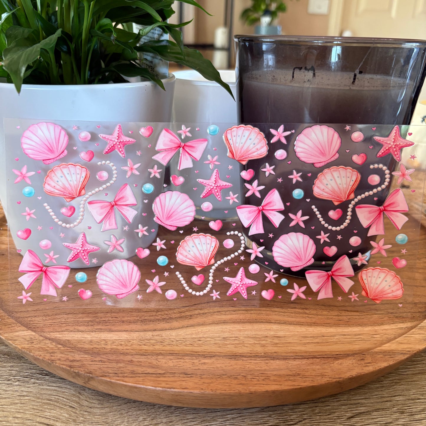 U16oz UV DTF Wrap (Double Sided) | "Shells & Pearls" C13 | READY TO SHIP