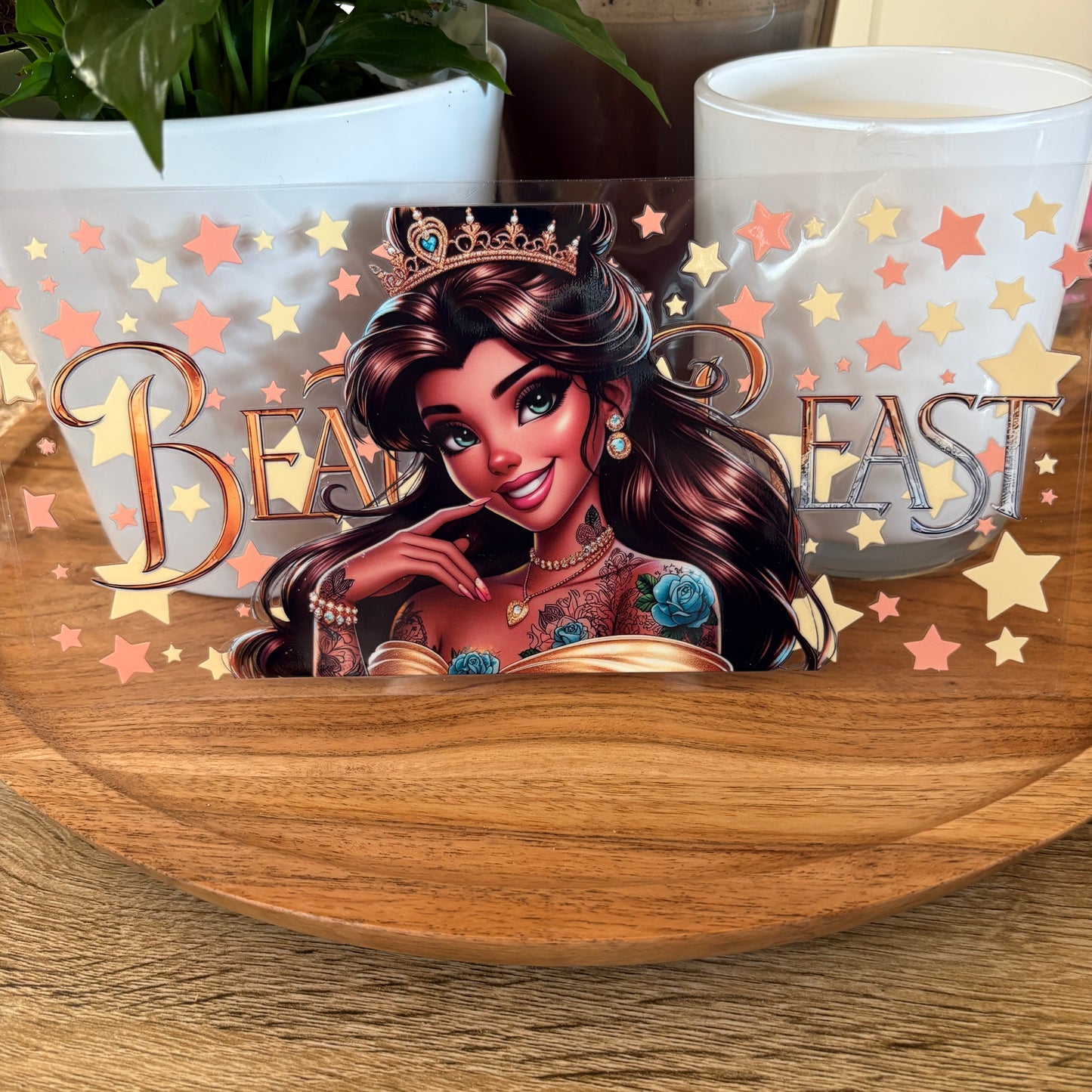 U16oz UV DTF Wrap (Double Sided) | "Beauty Princess Tattoo" C40 | READY TO SHIP