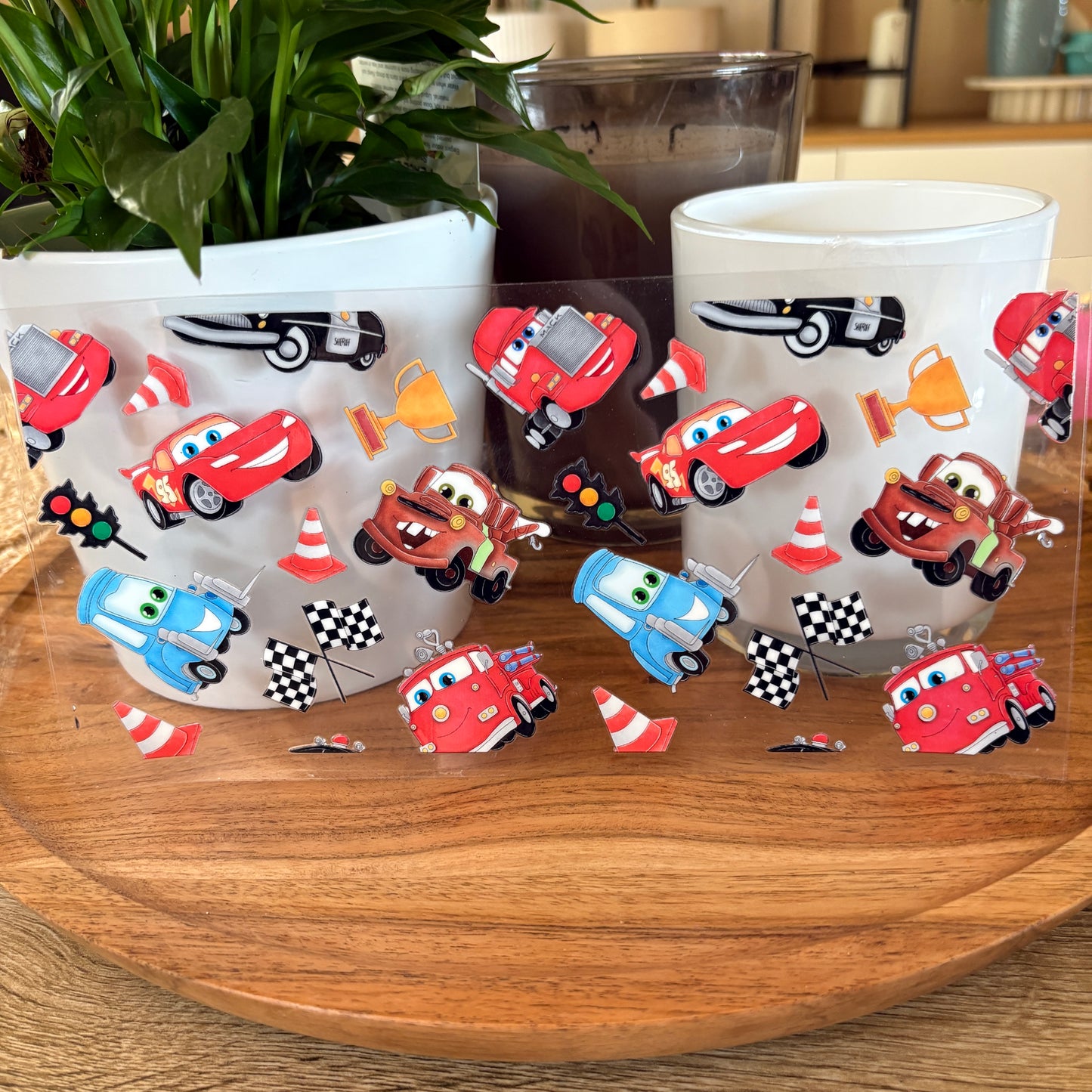 U16oz UV DTF Wrap (Double Sided) | "Cars Pattern" C75 | READY TO SHIP