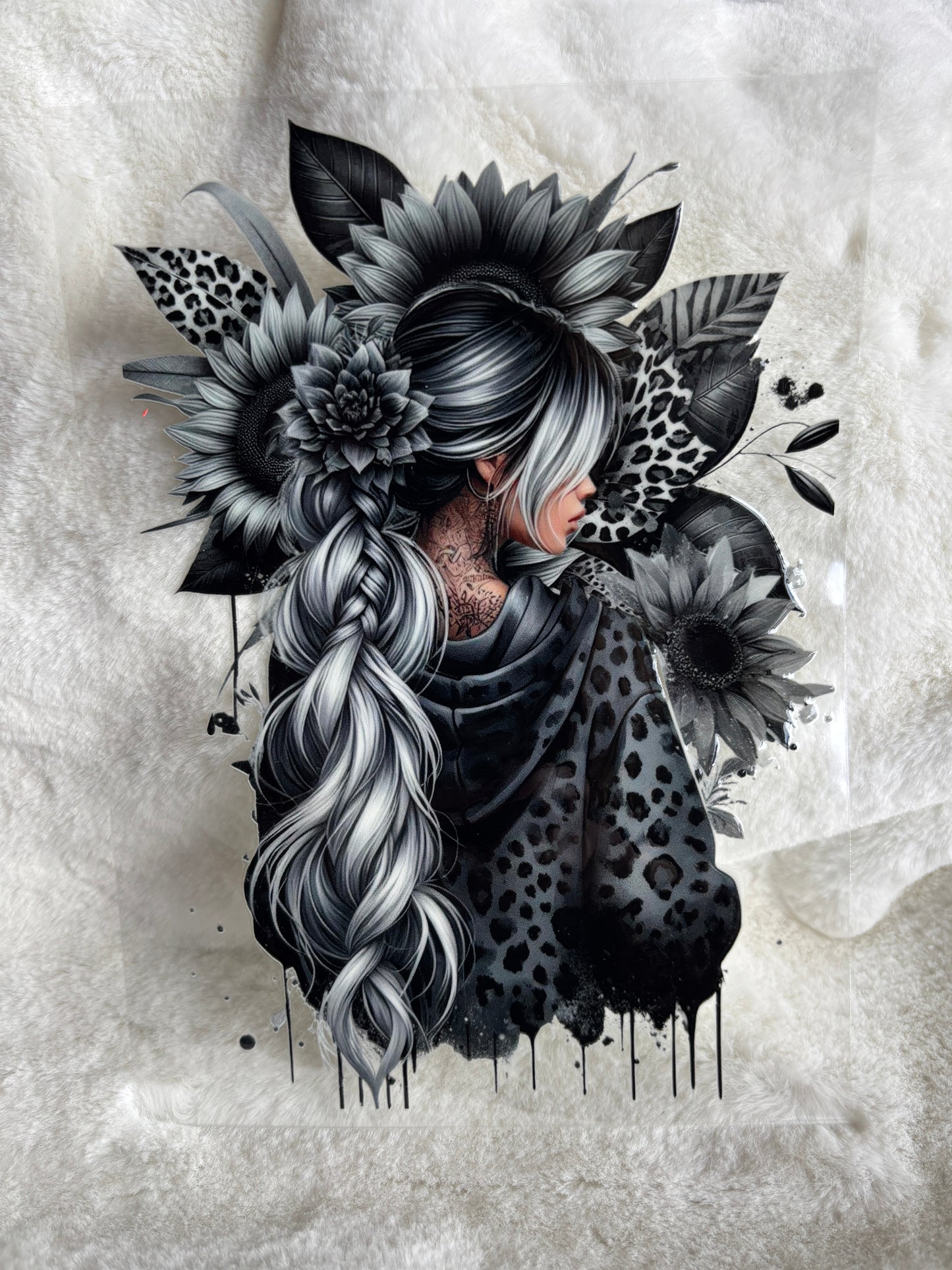 Leopard Print Girl A5 Journal UV DTF Transfer (#A65)