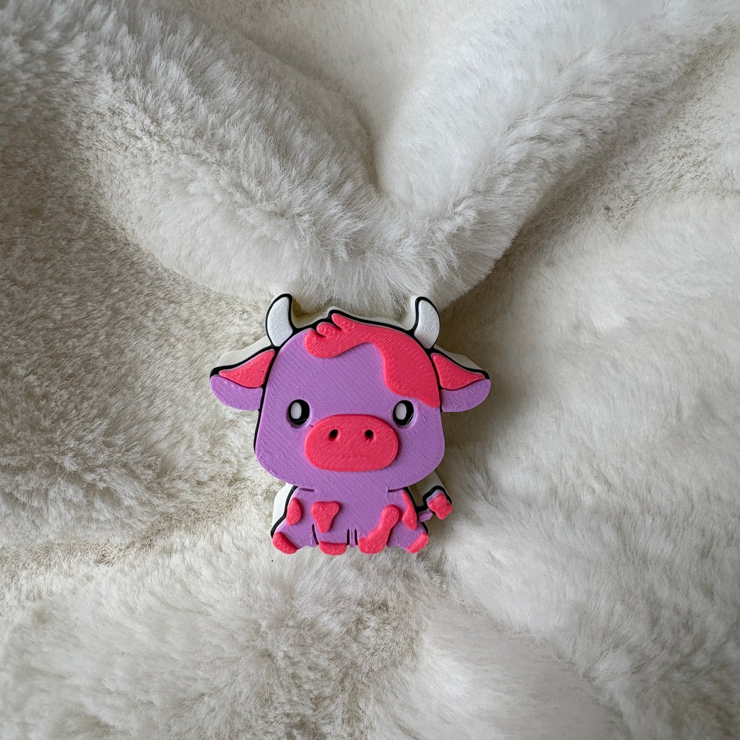 Straw Topper | Pink Cow