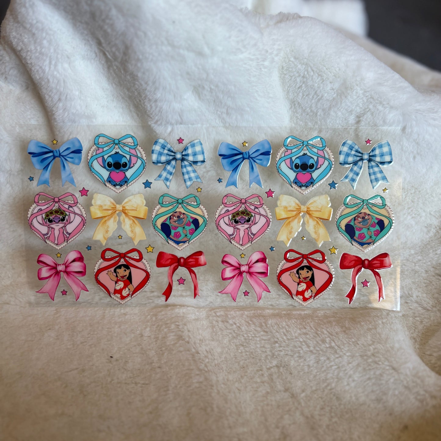 "Blue Alien Bows" UV DTF Wrap (C39)