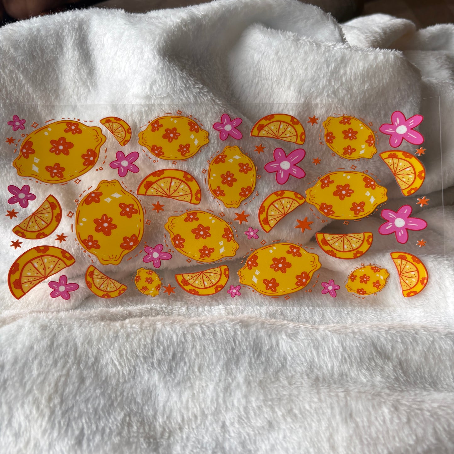 16oz UV DTF Wrap (Double Sided) | Lemon Pink