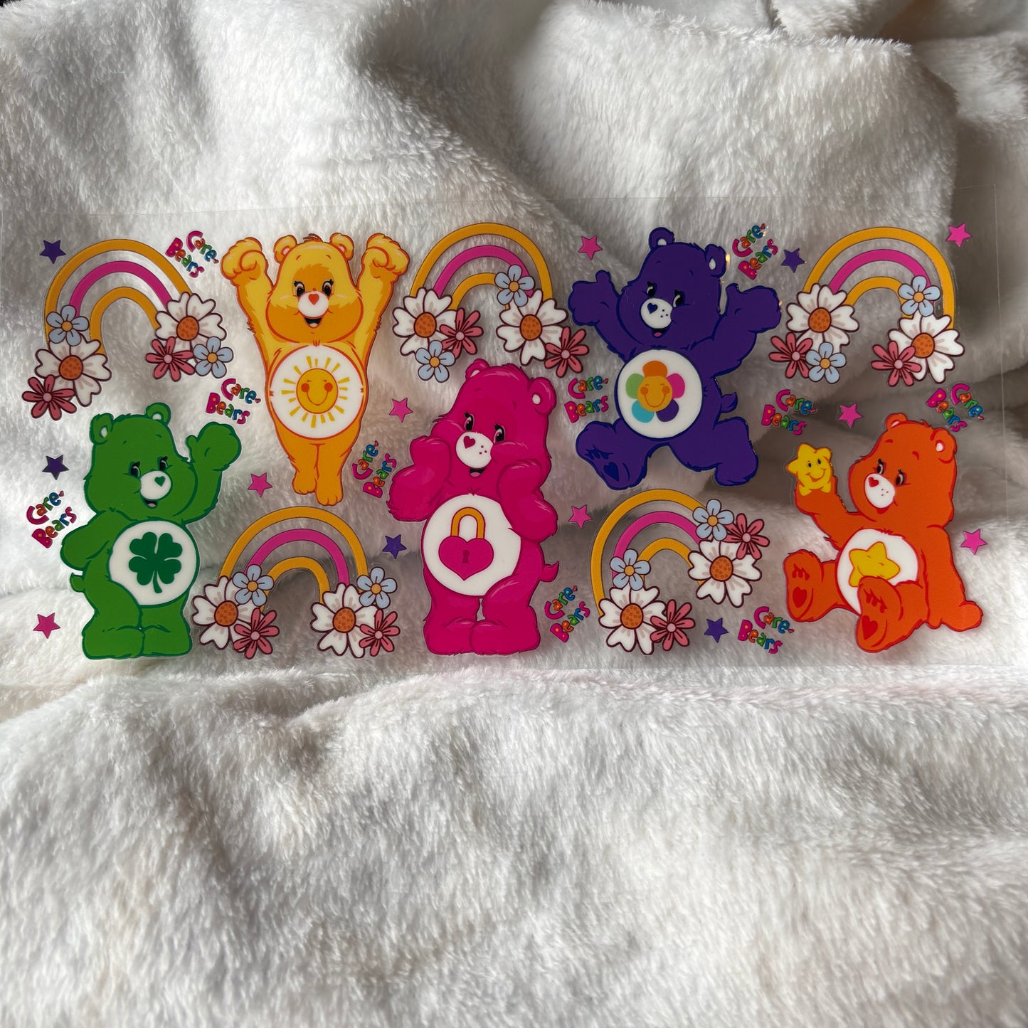 16oz UV DTF Wrap (Double Sided) | Care Rainbow Flowers