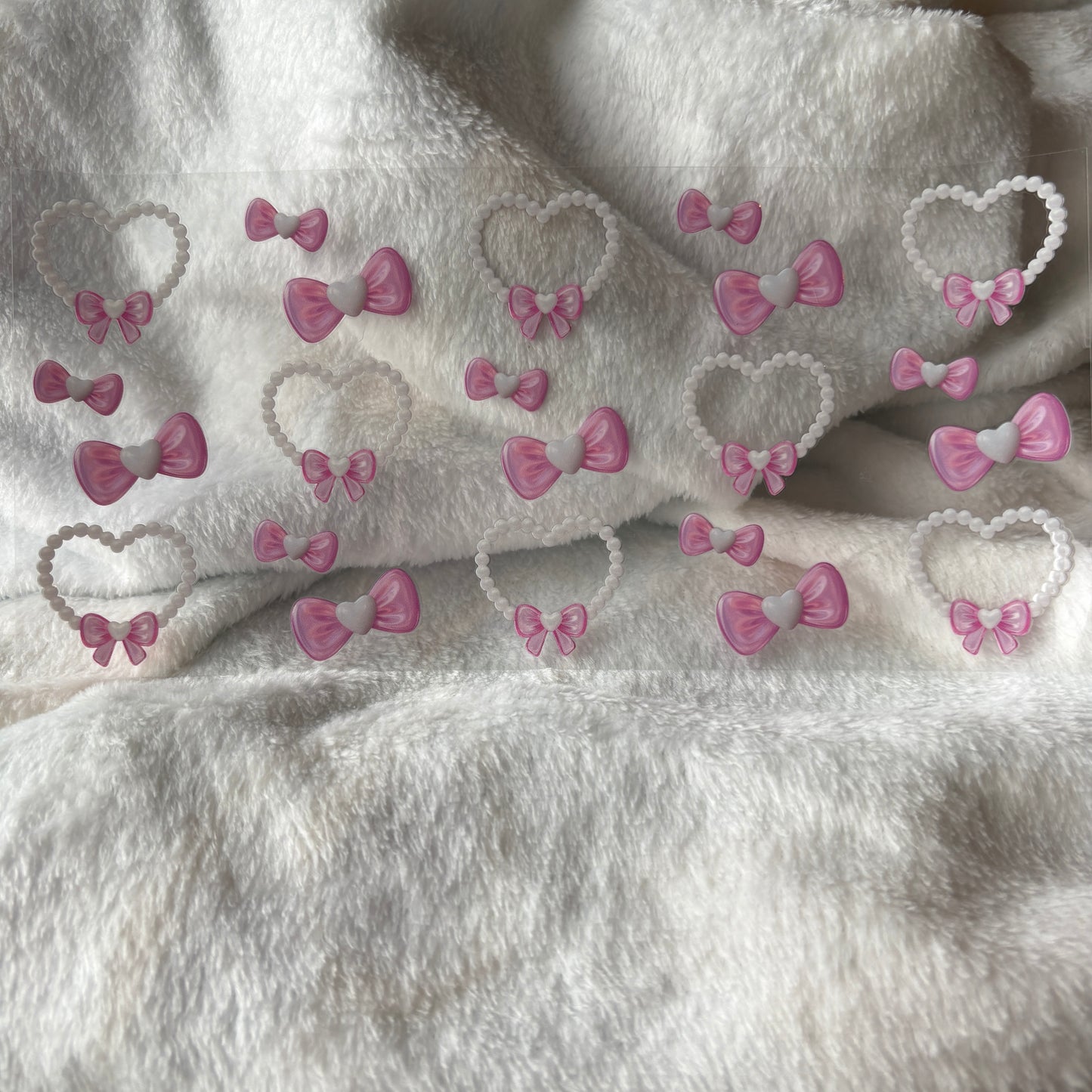 16oz UV DTF Wrap (Double Sided) | Pearl Hearts Bows