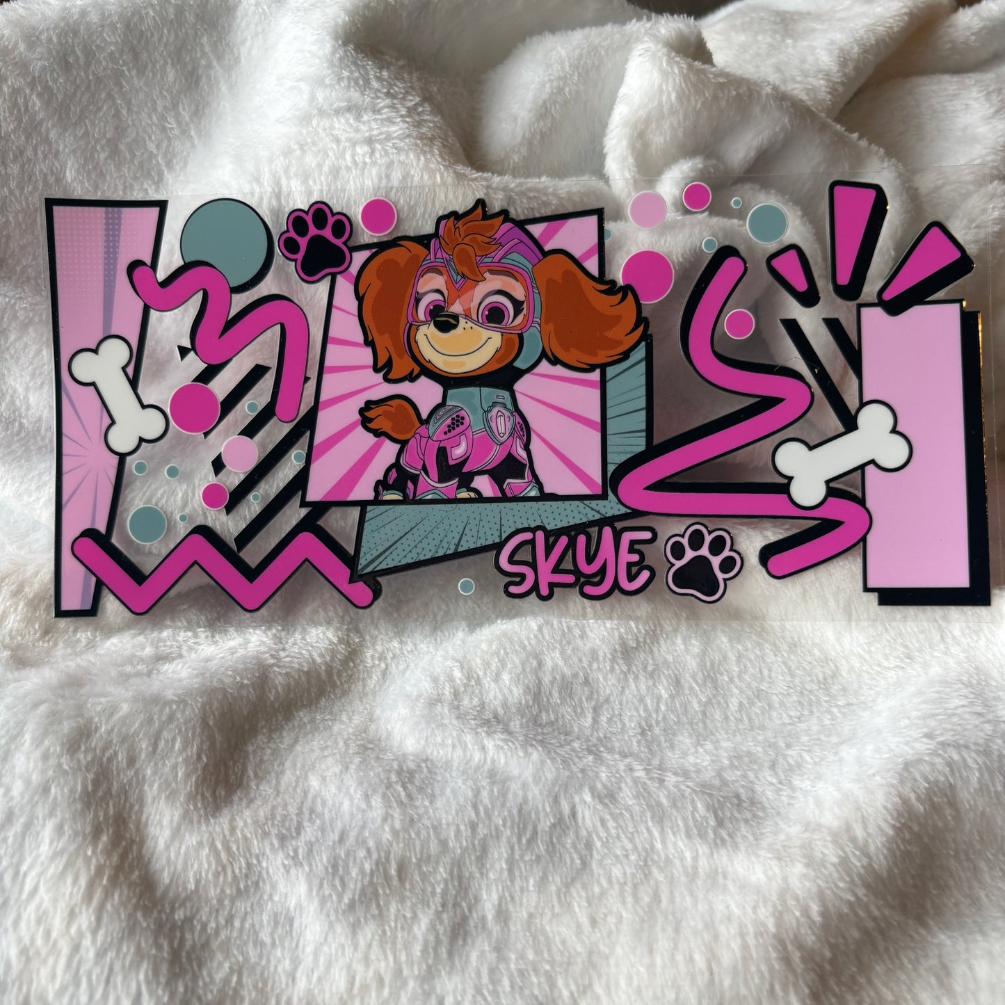 16oz UV DTF Wrap (Double Sided) | Paw Character Skye