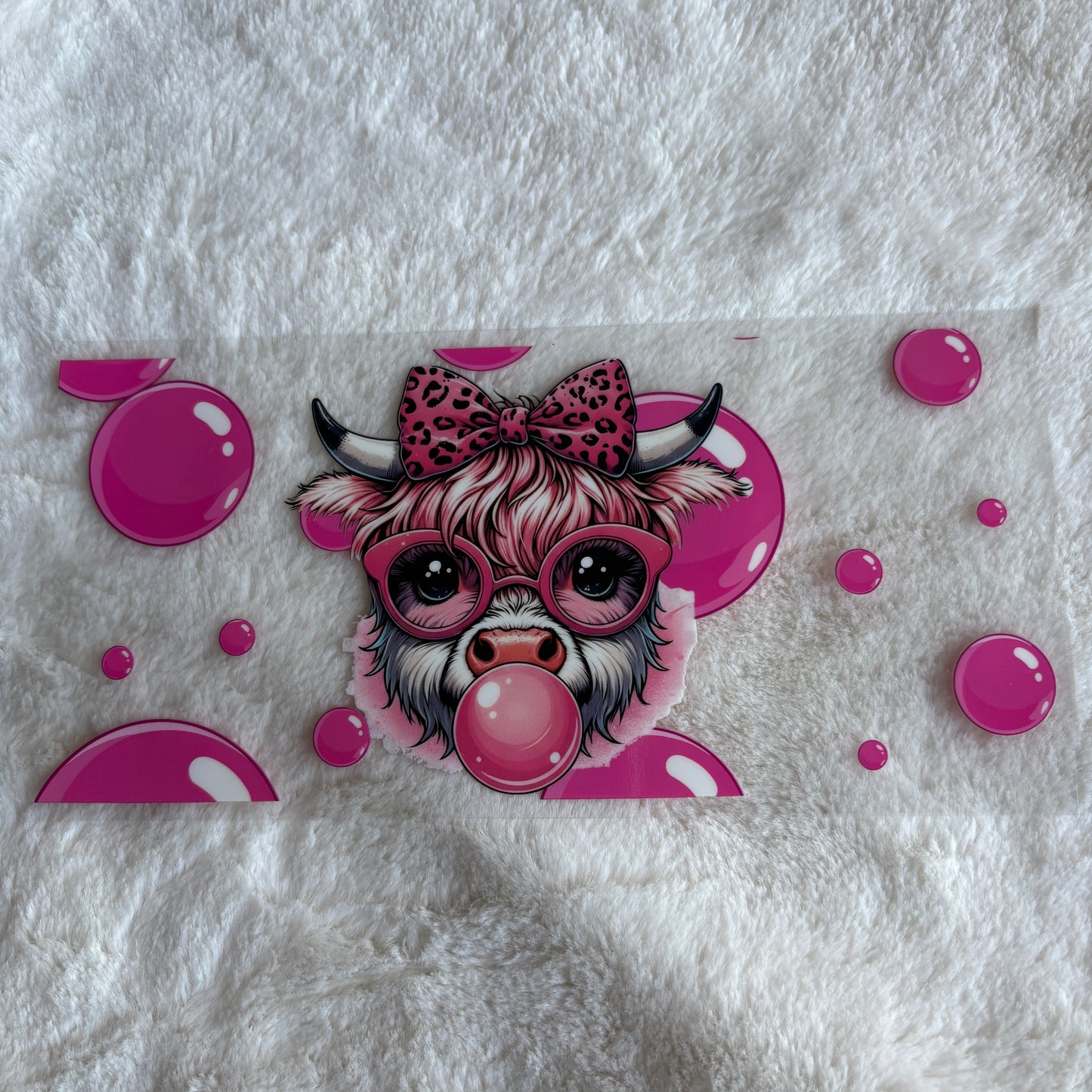 16oz UV DTF Wrap (Double Sided) | Ready To Ship | Bubblegum Highland