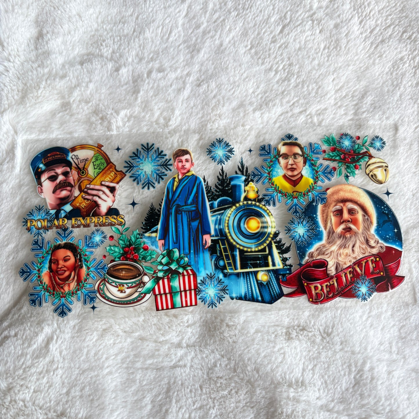 16oz UV DTF Wrap | Ready To Ship | Polar Express Christmas