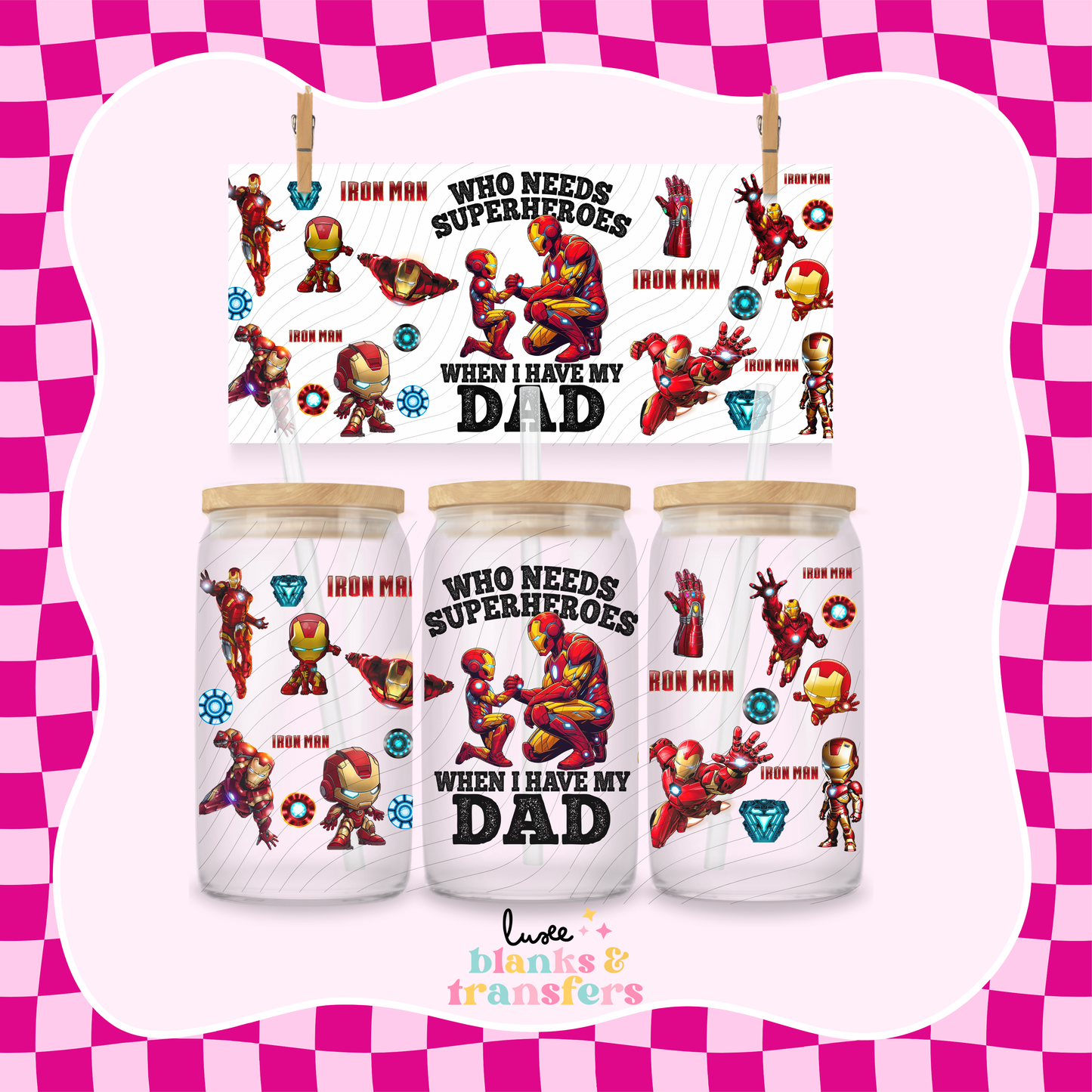 16oz UV DTF Wrap | Super Dad #641 | READY TO SHIP