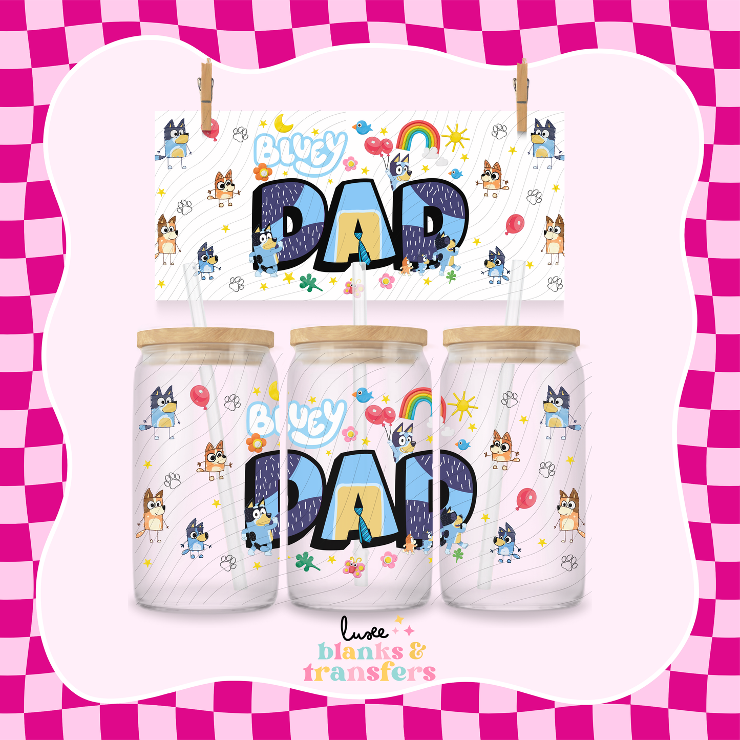 Blue Dog Dad UV DTF Wrap (#636)