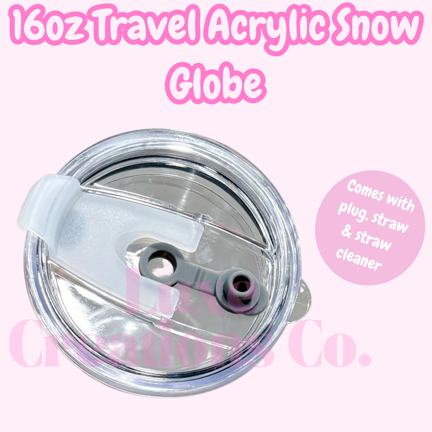 16oz Acrylic Travel Snow Globe