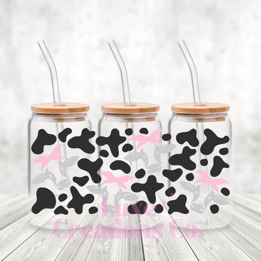 Cartoon Cow Bow UV DTF Wrap (#84)