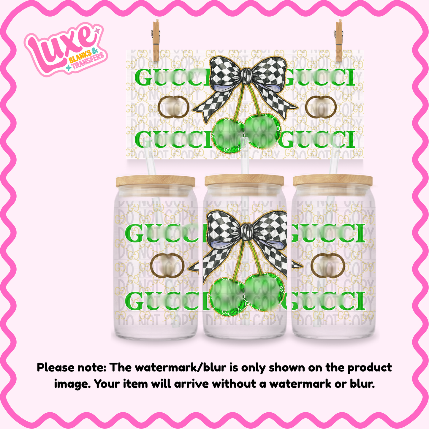 16oz UV DTF Wrap | GG Cherry Disco Green | #2060A