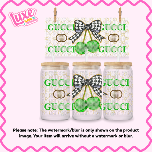 16oz UV DTF Wrap | GG Cherry Disco Green | #2060A