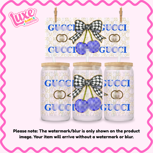 16oz UV DTF Wrap | GG Cherry Disco Blue | #2061