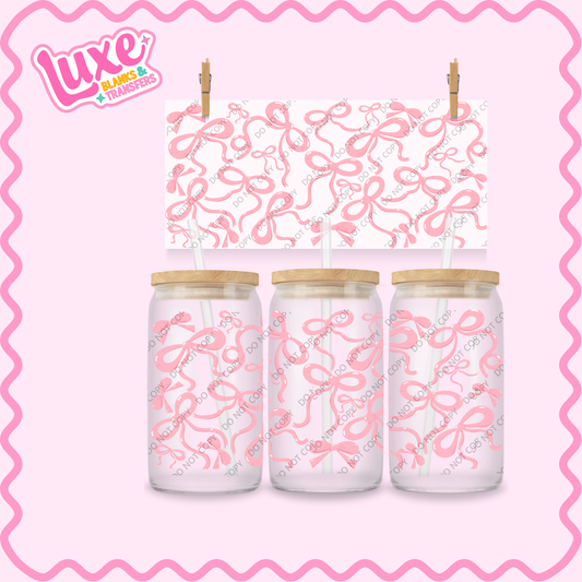 16oz UV DTF Wrap | Pink Bows | #2195