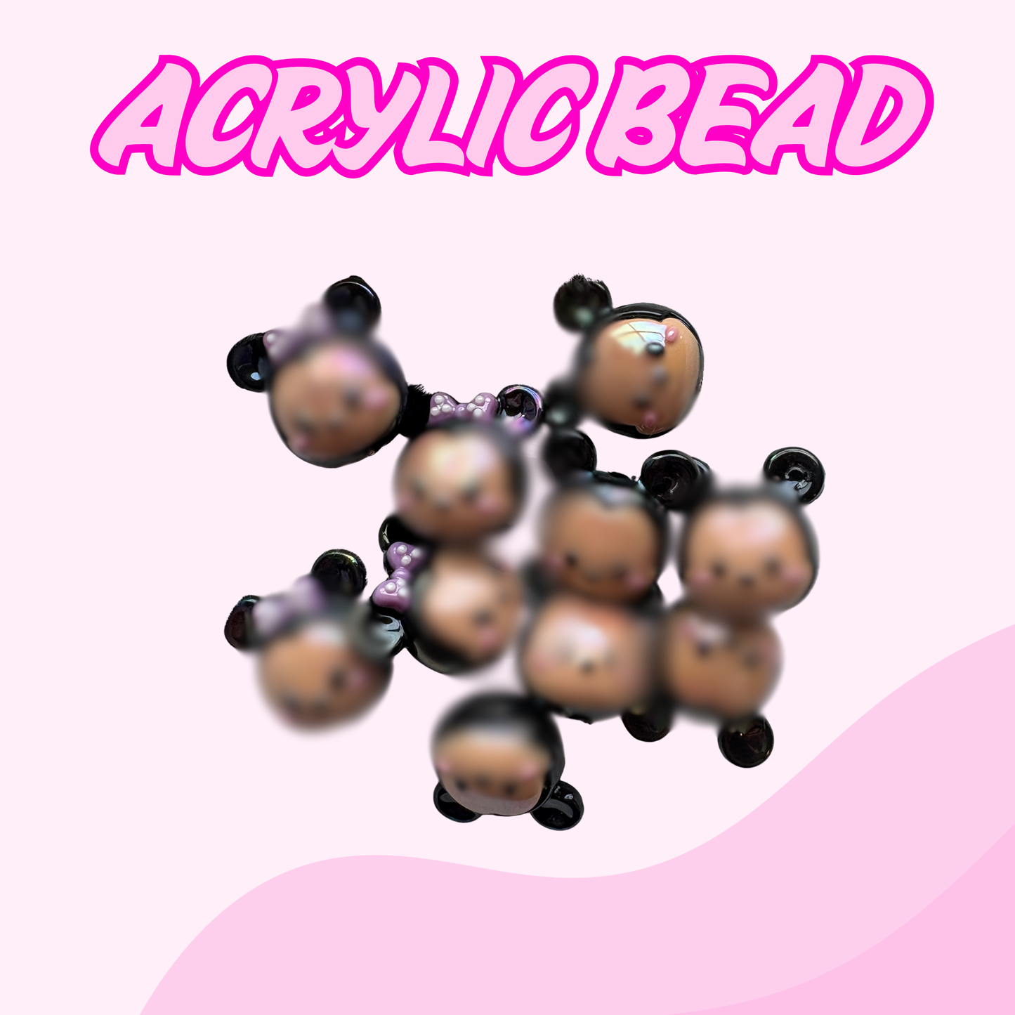 Flatback Acrylic Bead | Girl Boy Mouse