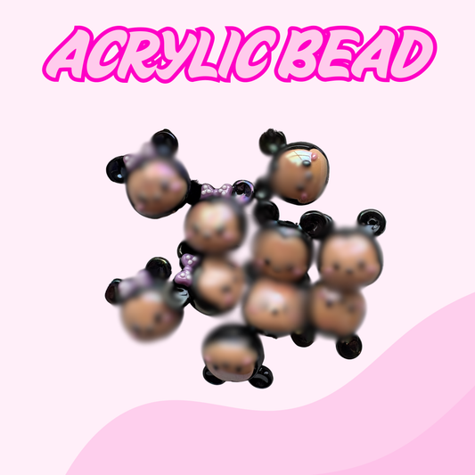 Flatback Acrylic Bead | Girl Boy Mouse