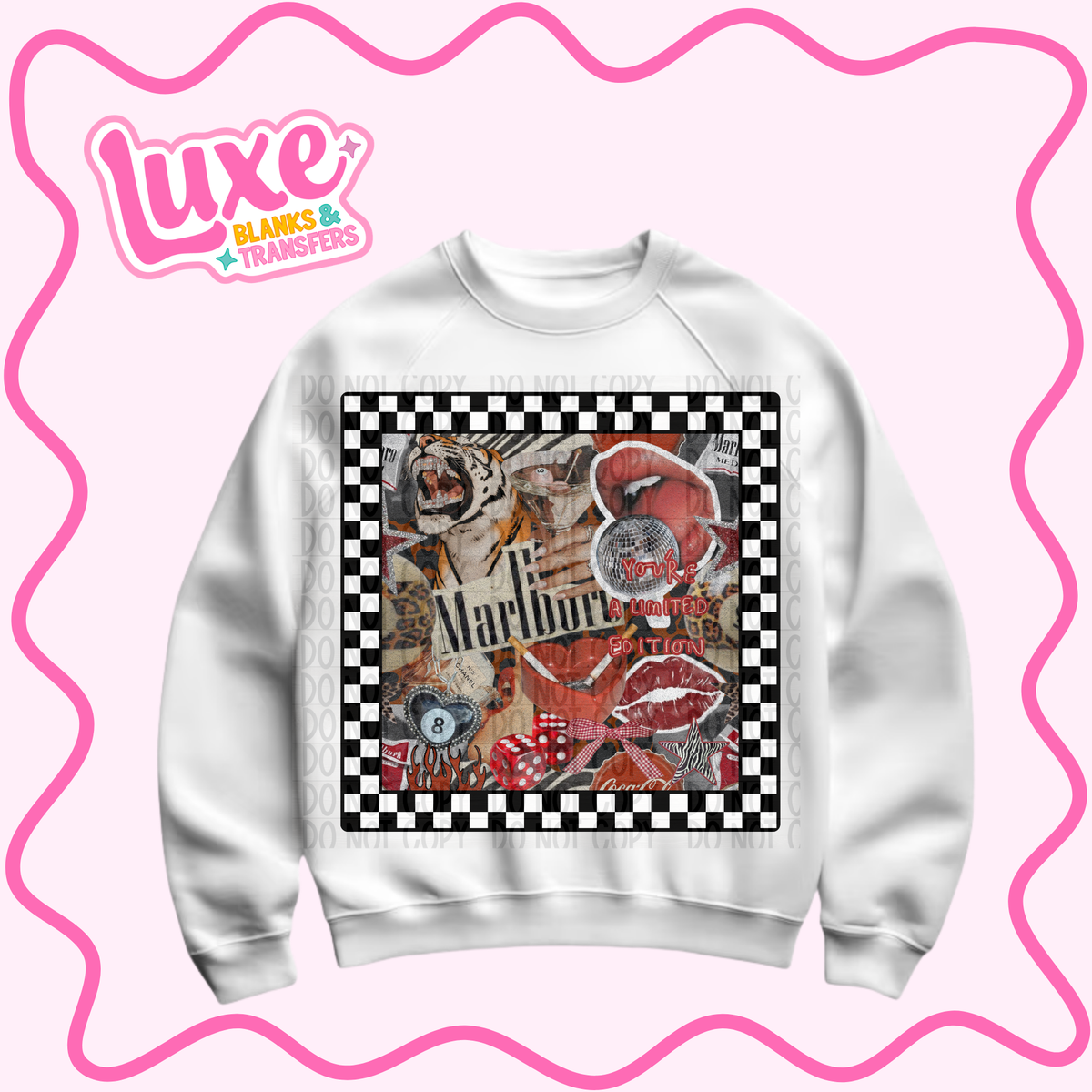 DTF Heat Transfer | Checkered Collage | #1373