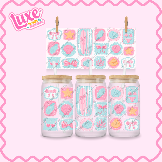 16oz UV DTF Wrap | Coastal Pastel Beach | #2198