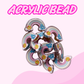 Flatback Acrylic Bead | Bear Rainbow