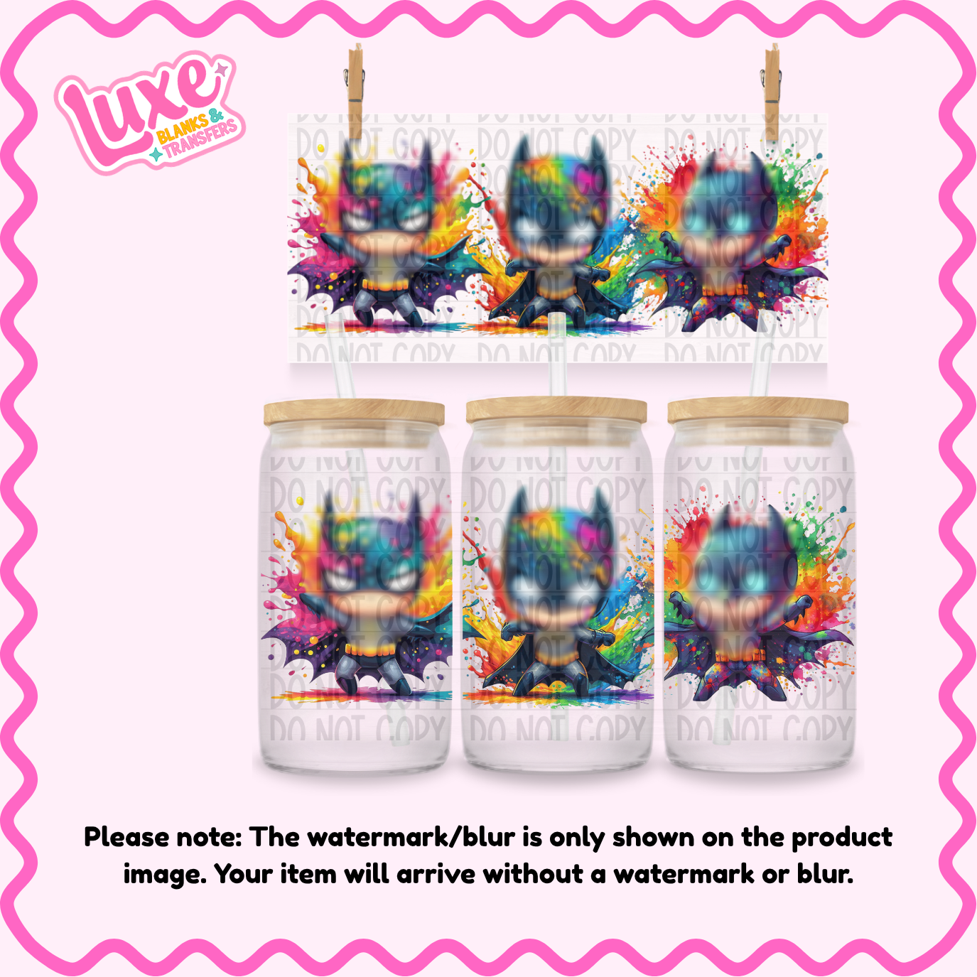 16oz UV DTF Wrap | Cute B4t Guy Colour | #340