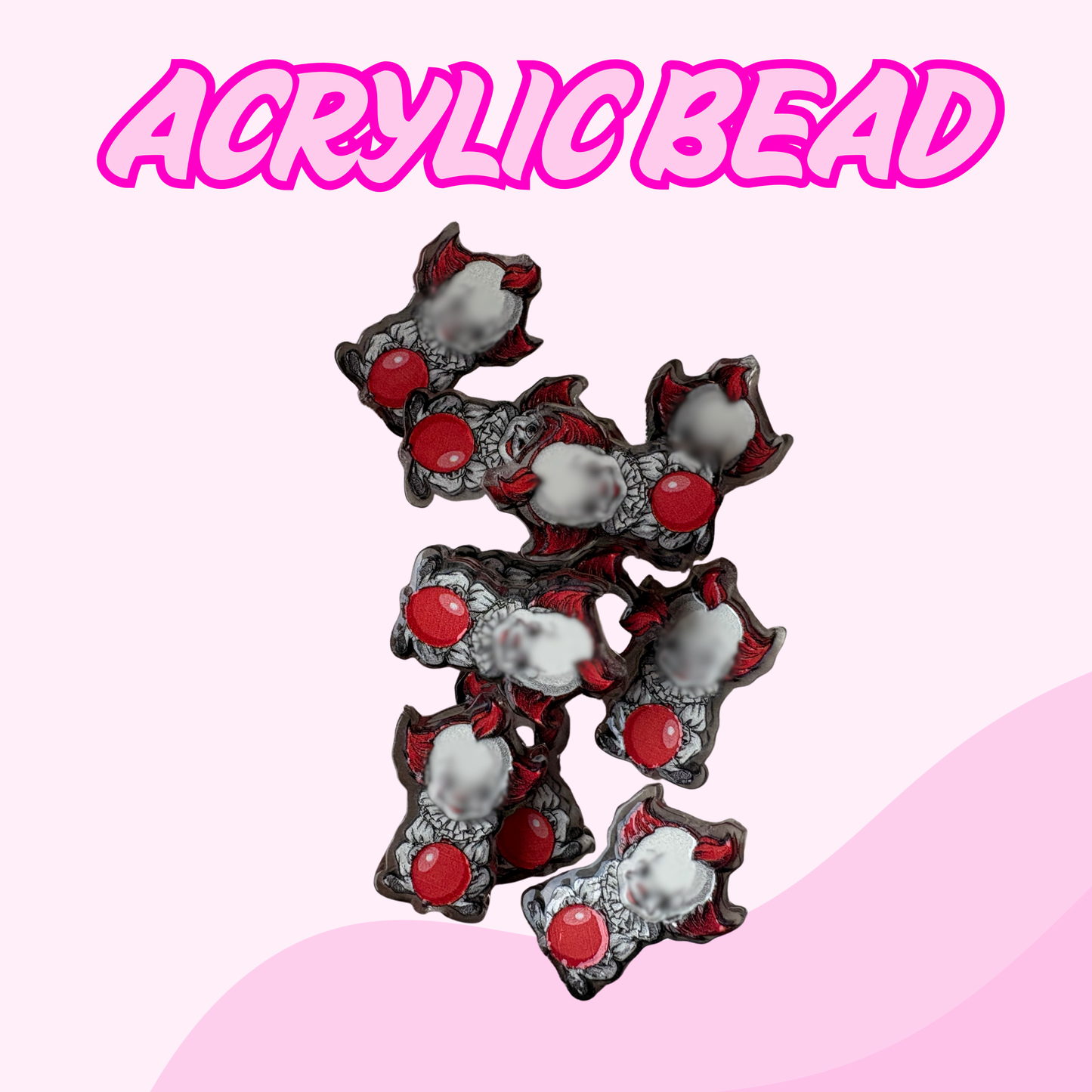 Flatback Acrylic Bead | Clown