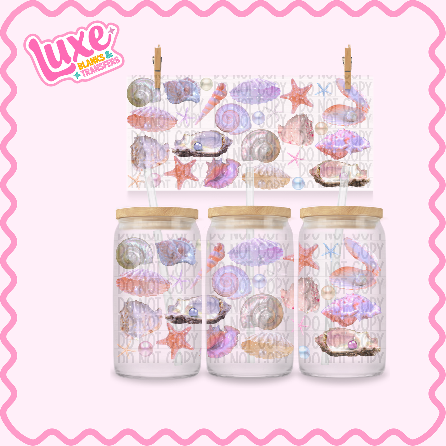 16oz UV DTF Wrap | Sparkly Ocean | #2499