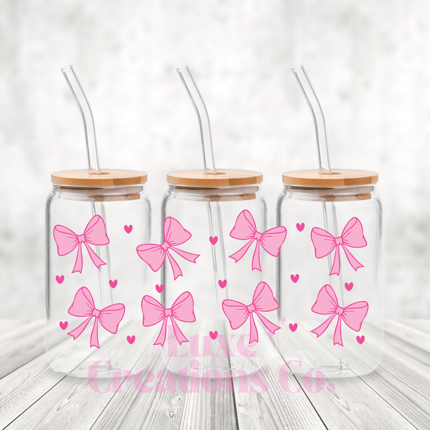 Pink Bow Style 6 UV DTF Wrap (#76)