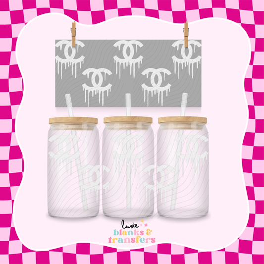 C Drip White UV DTF Wrap by Luxe (#708)