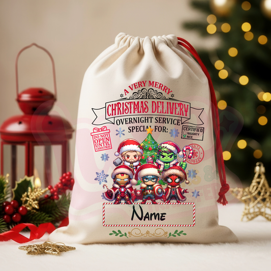 Superheroes | Santa Sack DTF Heat Transfer | #09