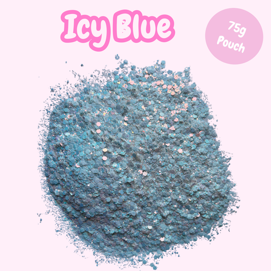 "Icy Blue" Chunky Glitter (75g pouch)