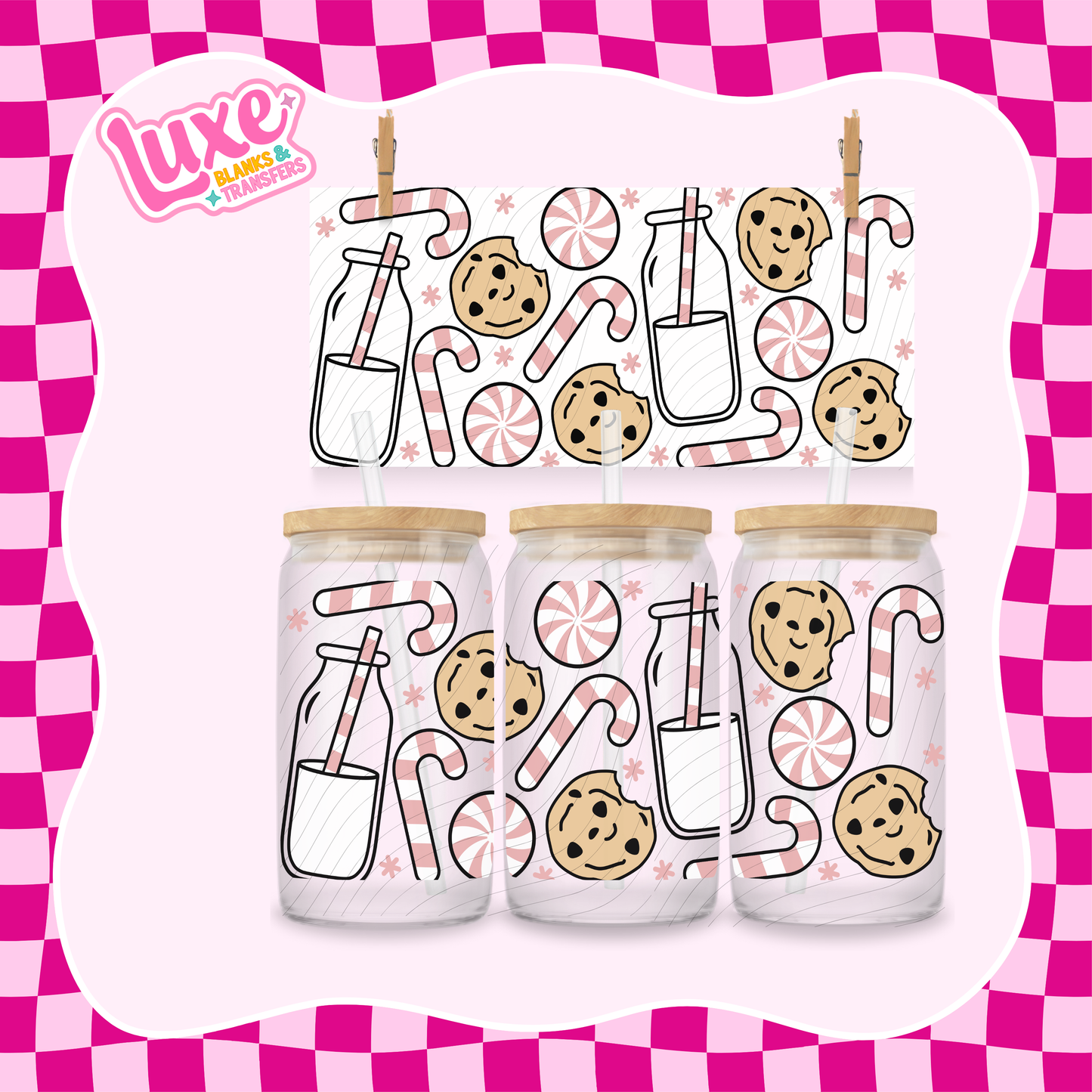 Milk & Cookies Pink | UV DTF Wrap | #1230