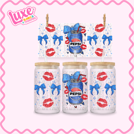 16oz UV DTF Wrap | Pep Cola Bows | #3474