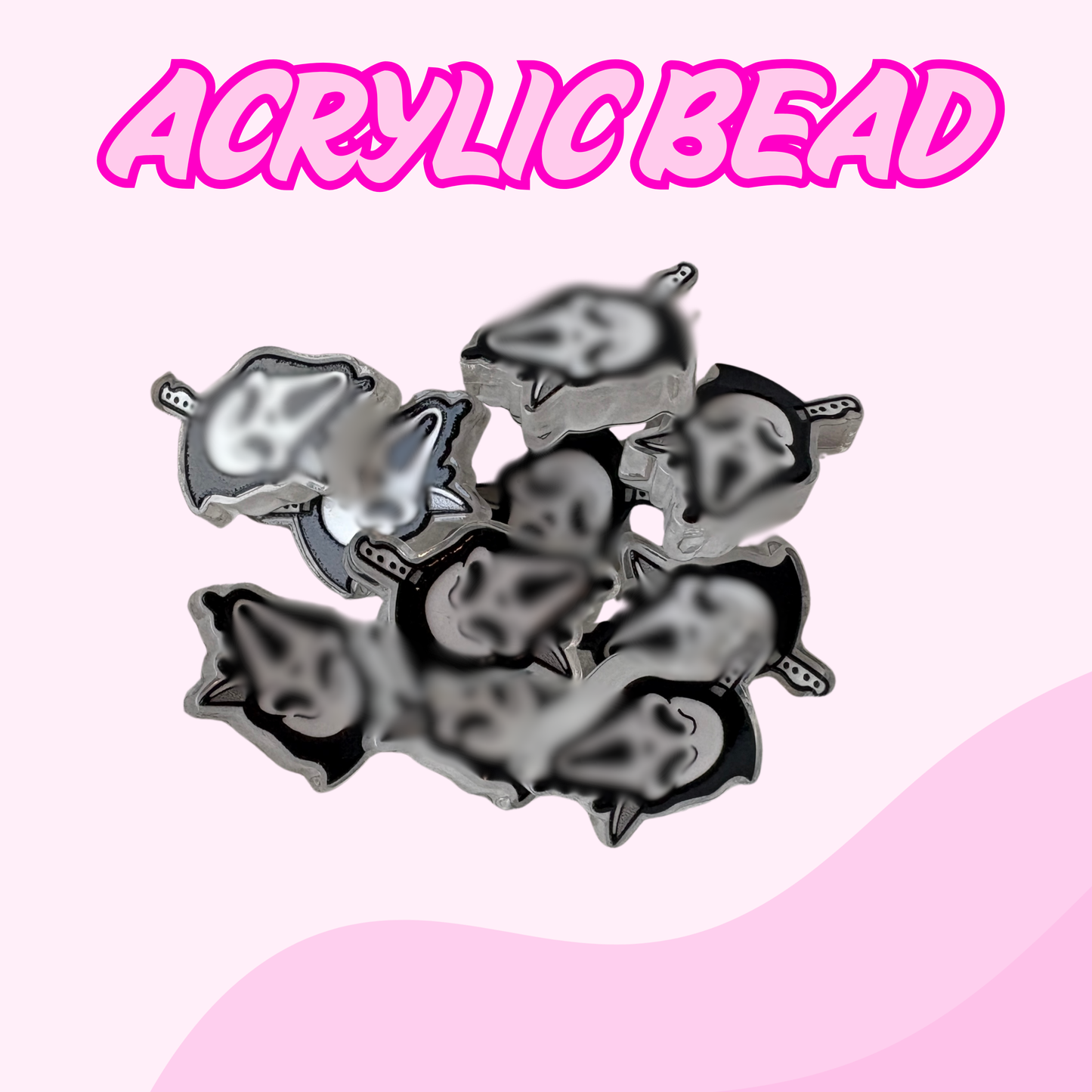 Flatback Acrylic Bead | Ghost