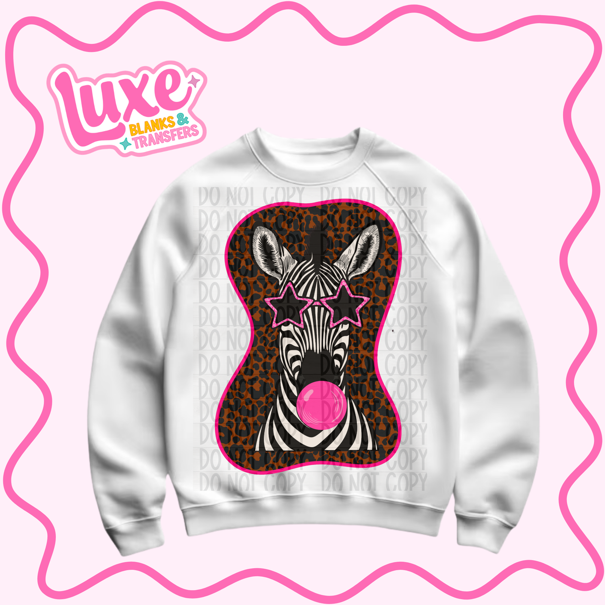 DTF Heat Transfer | Zebra Bubblegum | #1382