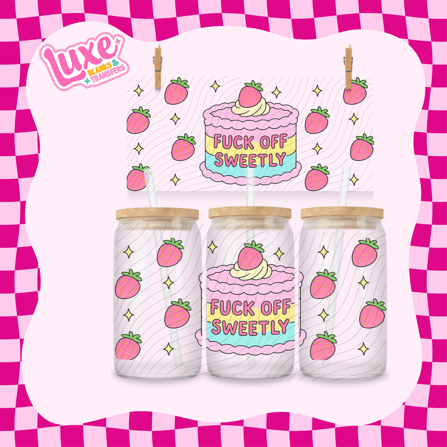 F Off Sweetly | 16oz UV DTF Wrap | #1729