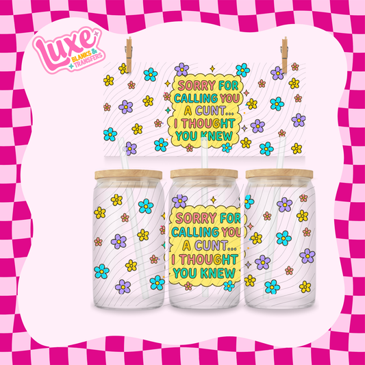 Funny Wrap Design Swear Quote | 16oz UV DTF Wrap | #1730