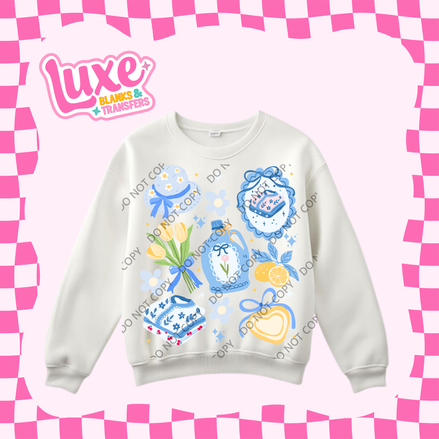 DTF Heat Transfer | Cutesy Coquette Blue | #392