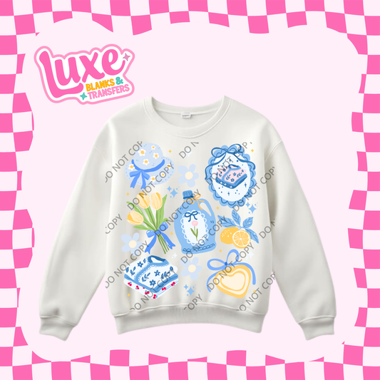 DTF Heat Transfer | Cutesy Coquette Blue | #392