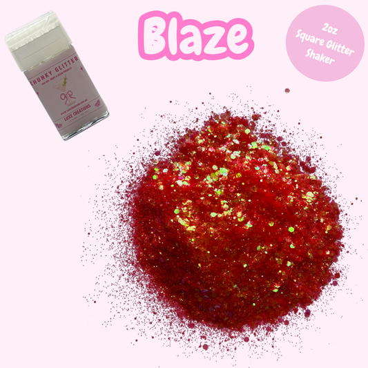 "Blaze" Chunky Glitter (2oz Square Glitter Shaker)