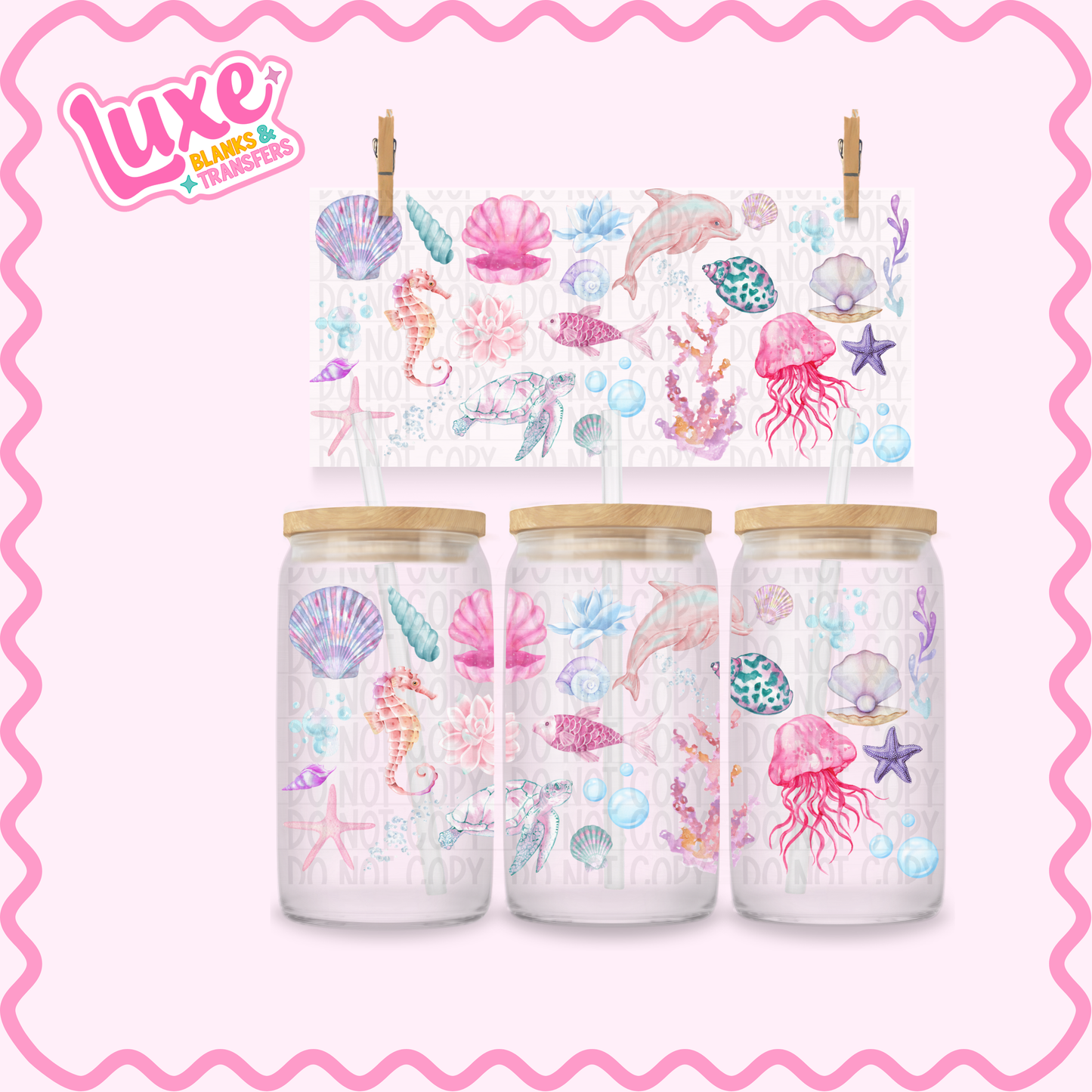 16oz UV DTF Wrap | Cutesy Under The Sea | #2509