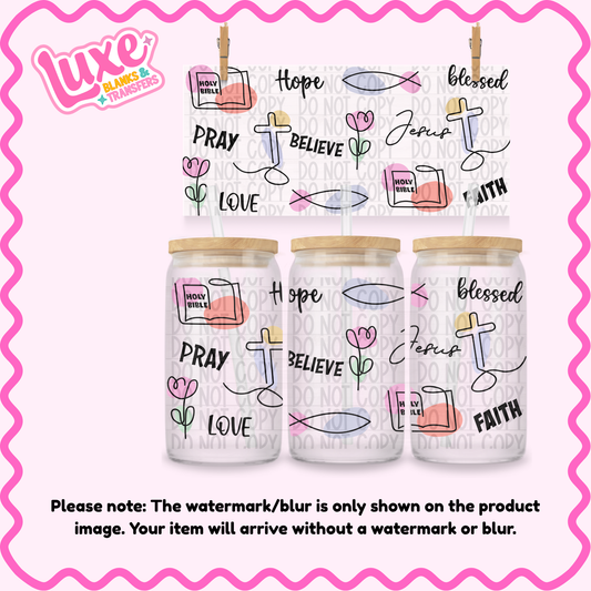 16oz UV DTF Wrap | Faith | #3959