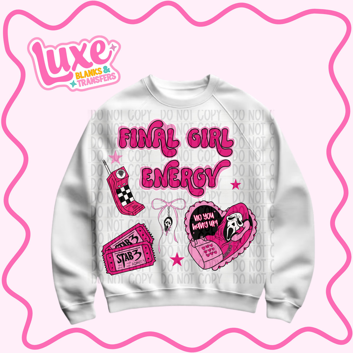 DTF Heat Transfer | Pink Ghosty | #1386