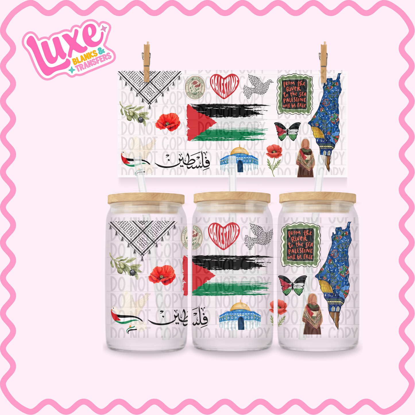 16oz UV DTF Wrap | Palestine | #2510